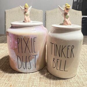 Disney Pink and Cream Fairy Ceramic Jars